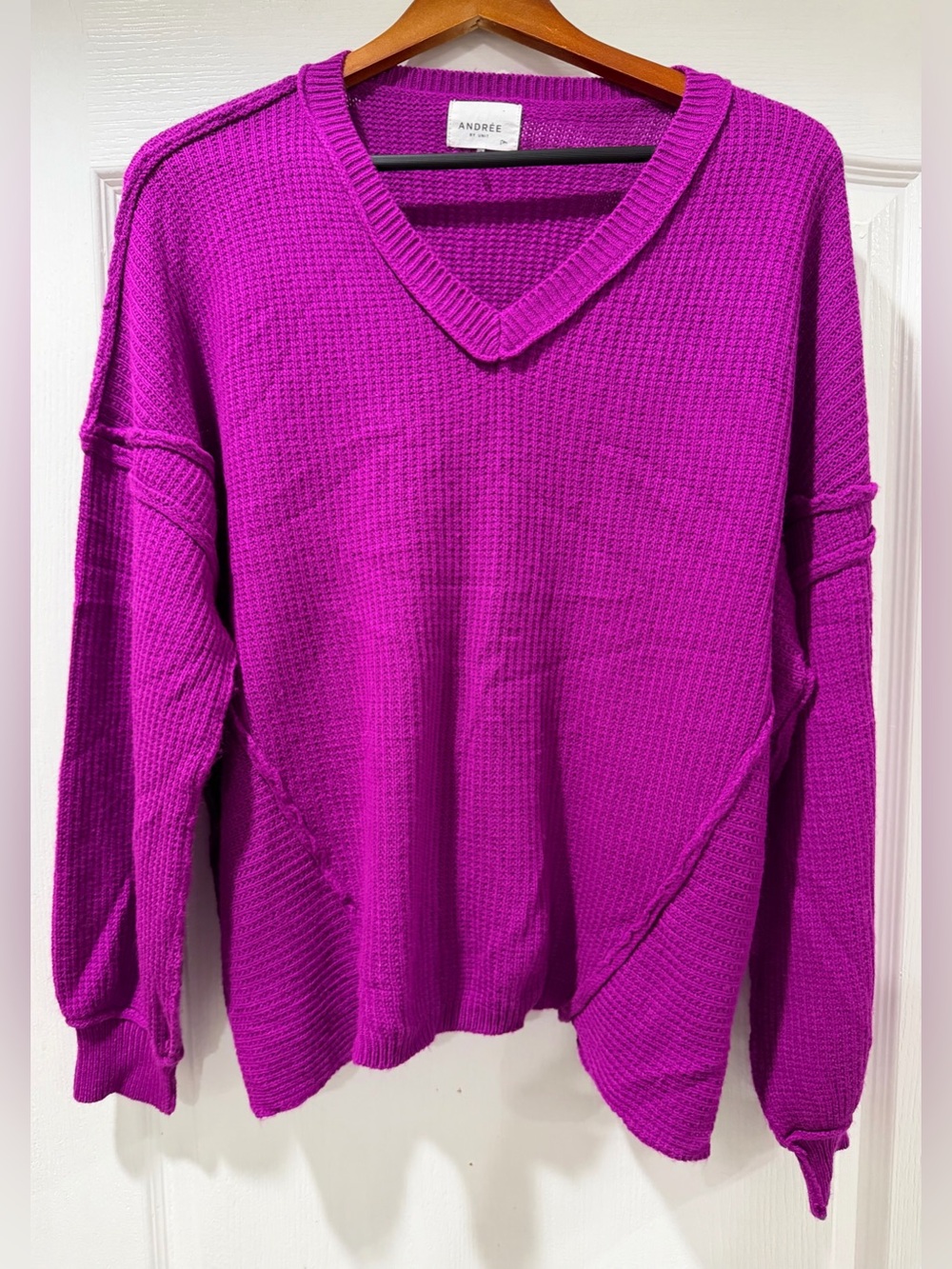 ANDREE BY UNIT Womens V-Neck Sweater S